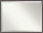 Amanti Art Silver Bathroom Mirror for Over Sink, 32x42 Florence Pewter Rectangle Vanity Mirror, X-Large Casual Frame, Hangs Horizonally and Vertically, Bathroom Wall Decor, Beveled Edge from WI, USA