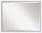 Amanti Art White Bathroom Mirror for Over Sink, 24x30 Morgan White Blue Rectangle Vanity Mirror, Large Modern Contemporary Wood Frame, Hangs Horizonally and Vertically, Bathroom Wall Decor, Beveled