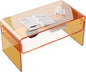 Acrylic Coffee Table, Orange Rectangle Acrylic Side Table Furniture, Modern Tea Table with Open Storage, Acrylic End Table for Living Room, Office Reception and Bedroom