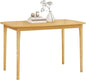 COSTWAY Dining Table, 48” Wooden Rectangular Kitchen Table with Solid Rubber Wood Legs, Spacious Tabletop for Kitchen, Dining Room, Restaurant