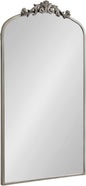 Kate and Laurel Arendahl Glam Arched Tall Panel Mirror; 24 x 42; Silver; Traditional Baroque Large Body Wall Mirror with Ornate Garland Inspired Crown