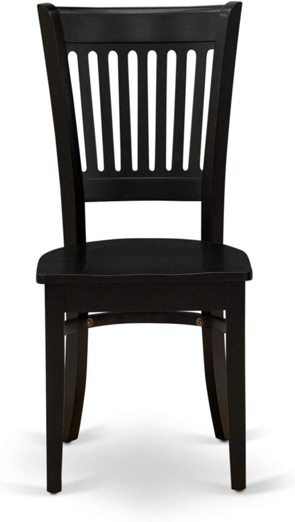 East West Furniture LGVA7-BLK-W 7 Piece Kitchen Table & Chairs Set Consist of a Rectangle Dining Room Table with Butterfly Leaf and 6 Dining Chairs, 42x84 Inch, Black