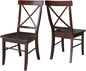 International Concepts X- Back Chair, with Solid Wood Seat, Java