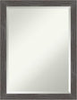 Amanti Art Grey Wall Mirror 27x21 Woodridge Rustic Grey Rectangle Bathroom Mirror for Wall Decor Living Room, Medium Country Rustic Wood Frame, Hangs Horizonally and Vertically, Bathroom Decor,