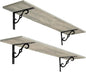 DINZI LVJ Long Wall Shelves, 31.5 Inch Large Floating Shelves Set of 2, Wide Display Shelf Wall Mounted with Brackets, Easy Hanging for Living Room, Toilet, Office, Bedroom, Gray Wash