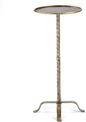 Metal Martini Table, 27.75" Antique Gold Side Table with 4 Legs, Modern Small Round Drink Table for Small Spaces Livng Room Sofa Couch Patio