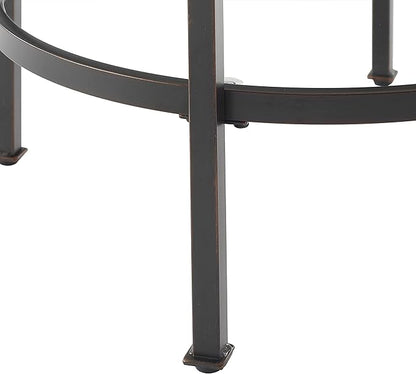 Crosley Furniture Aimee Small Side End Table with Storage Shelf for Living Room, Oil-Rubbed Bronze