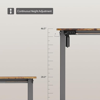 Electric Standing Desk Adjustable Height, 55x24 Inches Sit Stand up Desktop for Home Office, Ergonomic Rising Computer Table with Memory Preset, Rustic Brown