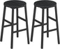 Bar Stools, Set of 2 Round Bar Chairs with Footrest, 24.4 Inch Kitchen Breakfast Bar Stools, Industrial Bar Stools, Easy Assembly, for Dining Room, Kitchen, Black BAHB0201