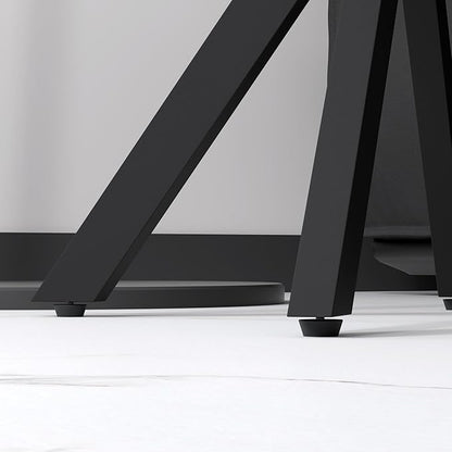 Square Side Table Set of 1, Modern Stylish End Table with Faux Marble Top and Black Metal Legs,Durable Sofa Side Table for Living Room Bedroom