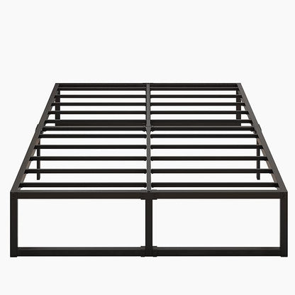 16 Inch Full Size Bed Frame No Box Spring Needed, Heavy Duty Metal Platform Beds with Sturdy Steal Slats for Mattress Foundation, Easy Assembly, Noise Free, Black