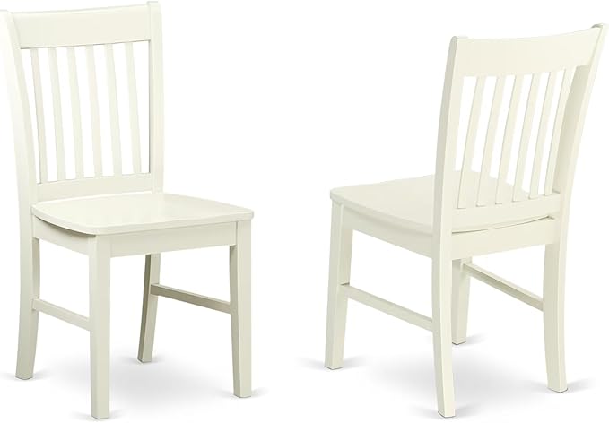 East West Furniture BONO5-LWH-W 5 Piece Dining Set Includes a Round Dinner Table and 4 Kitchen Dining Chairs, 42x42 Inch, Linen White