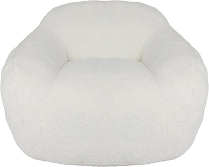 Furniliving Bean Bag Chair, Oversized Bean Bag Couch for Adults Comfy Bean Bag Sofa with Back Support, Giant Bean Bag Chair Stuffed Floor Sofa for Living Room Bedroom Dorm Office, Teddy, Off White