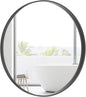 HOMECOOKIN Round Wood Mirror, 31" Round Bathroom Wall Mirror Circle Mirrors for Wall Decor, Vanity, Living Room, Bedroom, Entryway, Black