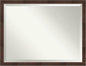 Amanti Art Brown Bathroom Mirror for Over Sink, 33x43 Wildwood Brown Narrow Rectangle Vanity Mirror, X-Large Rustic Farmhouse Frame, Hangs Horizonally and Vertically, Bathroom Wall Decor, Beveled Edge