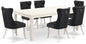 East West Furniture LGDA7-LWH-12 7 Piece Dining Set Includes a Rectangle Kitchen Table with Butterfly Leaf and 6 Polyester Fabric Upholstered Chairs, linen white