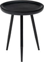 MH London Lydia Round Small End Table & Side Table Solid Wood, Black top with Black Metal Legs, Nightstand, 15.75"x15.75"x18"