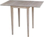 IC International Concepts, Solid Wood Small Drop Leaf Dining Table, Solid Real Wood, Sturdy Parawood,36 X 22 X 29, Minimum Assembly, Washed Gray Taupe