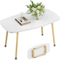 WOHOMO Folding Coffee Table White Small Coffee Tables for Living Room Portable Simple Modern Center Table for Small Spaces, No Assembly, 31.5 * 15.7 * 17.7IN, White Htp
