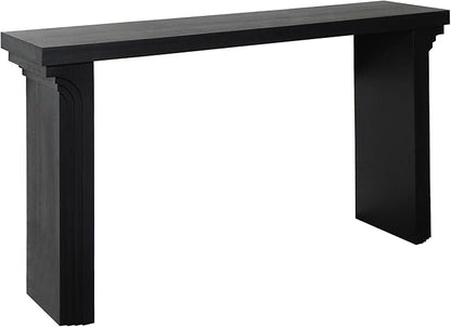 KEIKI Wood Entryway Console Table Behind Couch & Sofa, Modern Minimalist Style for Entrance, Hallway, Living Room, Black
