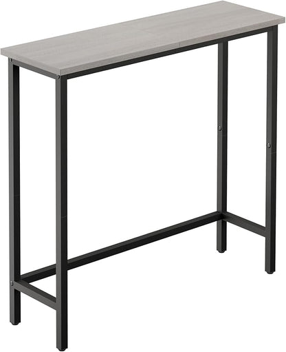 HollyHOME Narrow Console Table, 29.5" Slim Entryway Table, Sofa Stand, Hallway Shelf for Hallway, Bedroom, Living Room, Foyer, Grey