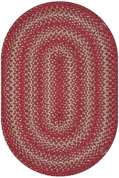 Homespice 20x30” Red Oval Braided Rug. Apple Pie Red Jute Oval Rug. Uses- Entryway, Kitchen Rugs, Bathroom Rugs. Reversible, Rustic, Country, Primitive, Farmhouse Decor Rug