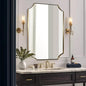 ANDY STAR Gold Scalloped Wall Mirror, 30x40 Brushed Gold Vanity Mirror, Large Rectangle Mirror in Never-Rust Stainless Steel Metal Frame, Wall Mount Vertical or Horizontal