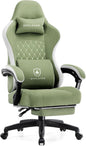 GTPLAYER Office Chair, Gaming Computer Desk Fabric Chair with Footrest, High Back Ergonomic Office Chair with Pocket Spring Lumbar Support and Linkage Armrests Adjustable Height Swivel for Home Task