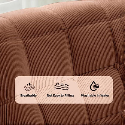 Bean Bag Chair - Memory Foam Bean Bag Chair for Adults, Comfy High-Resilience Single Sofa, Small Space Floor Chair, Chaise Lounge for Living Room, Bedroom (Dark Brown, Square+Ottoman)