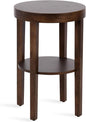 Kate and Laurel Talcott Modern Round Wood Side Table, 16 x 16 x 24, Dark Brown, Transitional Decorative Two-Tier End Table for Use as a Bedroom Nightstand or Living Room Plant Stand