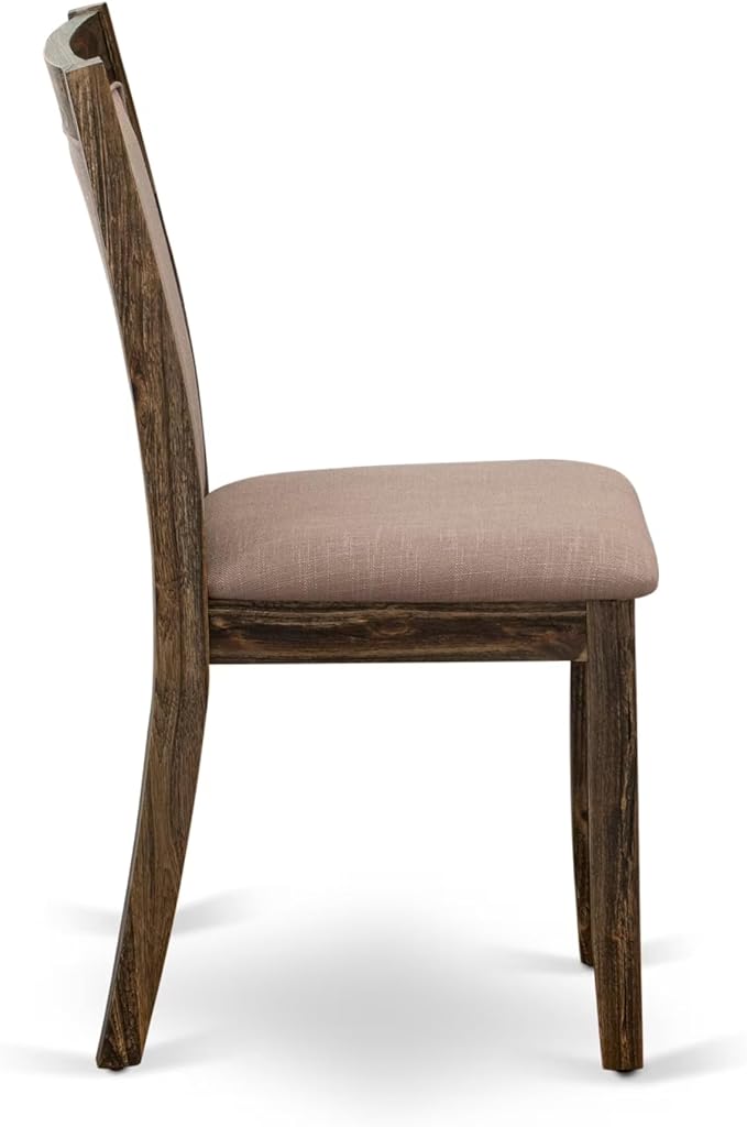East West Furniture V777MZ748-6 6 Piece Dinette Set Contains a Rectangle Dining Room Table with V-Legs and 4 Coffee Linen Fabric Parson Chairs with a Bench, 40x72 Inch, Multi-Color