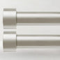 2 Pack Curtain Rods for Windows 48 to 84 Inch(4-7ft), 1 Inch Brushed Nickel Adjustable Heavy Duty Curtain Rod Set, Modern Style Drapery Rods for Bedroom Living Room, Size 32"- 90"