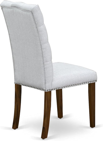 East West Furniture OXEL5-AWA-05 5 Piece Dining Room Furniture Set Consist of a Square Dining Table and 4 Upholstered Parson Chairs, 36x36 Inch, Antique Walnut