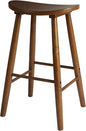 Nora 30" Backless Bar Stool, Saddle Seat Design, Solid Rubber Wood Frame with Rich Brown Finish, Perfect for Kitchen Counter, Bar Area, or High Dining Spaces