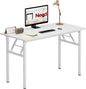 Need Folding Desk for Home Office 39-3/8" Length Modern Folding Table Computer Desk No Install Needed White Color Desktop White Frame AC5DW(100 * 60)