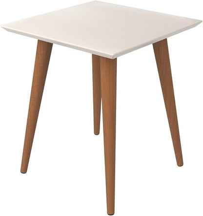 Manhattan Comfort Utopia High Square End Table, Off White