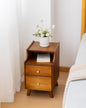 Small Nightstand, Narrow Nightstand, Solid Wood Night Stand, Narrow Side Table for Small Spaces, Couch, Walnut Color 11.81 in Wide