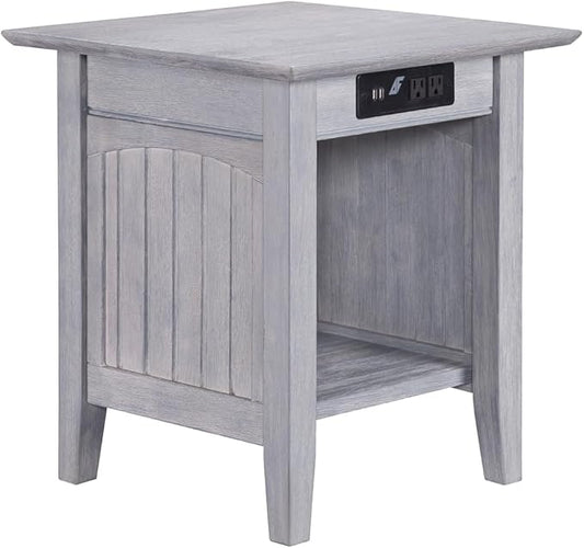 AFI Nantucket End Table with Built-in Charger in Driftwood