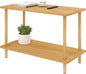 2-Tier End Table,Multi-Layer Side Cabinet with 4 Solid Wood Sturdy Legs for Living Room and Bed Room, Minimalist Modern (31.5"*15.8"*21")