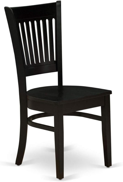 East West Furniture LGVA7-BLK-W 7 Piece Kitchen Table & Chairs Set Consist of a Rectangle Dining Room Table with Butterfly Leaf and 6 Dining Chairs, 42x84 Inch, Black