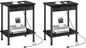 End Table with Charging Station,Small Side Table,2-Tier Nightstand with Storage Shelf,Sofa Bedside Table for Small Spaces in Living Room,Bedroom,Office,Easy Assembly,Black