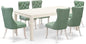 East West Furniture LGDA7-LWH-22 7 Piece Dining Table Set Contains a Rectangle Kitchen Table with Butterfly Leaf and 6 Polyester Fabric Chairs, linen white
