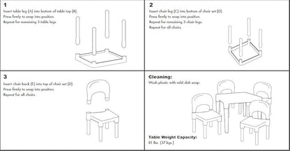 Humble Crew Kids Table and 4 Chair Set, White Table with Chairs - Sturdy Toddler Activity Table for Playtime, Arts, Crafts, Reading, and More - 5-Piece Children’s Furniture for Daycare Playroom
