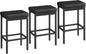 HOOBRO Bar Stools, Set of 3 Modern Black Rectangular Bar Chairs, 24.8-Inch Height, 2" Thick Upholstered Seat with High-Density Sponge, for Kitchen, Dining Room, Cafe, Bar Counter