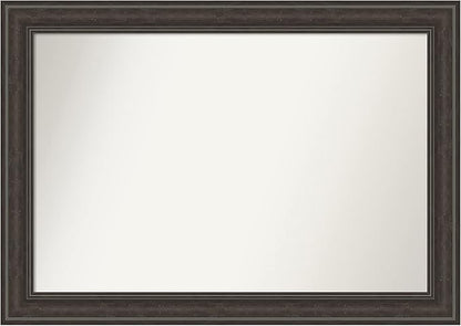 Amanti Art Brown Bathroom Mirror for Over Sink, 30x42 Shipwreck Greywash Rectangle Vanity Mirror, Large Traditional Frame, Hangs Horizonally and Vertically, Bathroom Wall Decor, Non-Beveled Edge