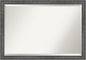 Amanti Art Grey Wall Mirror 27x39 Angled Metallic Rainbow Rectangle Bathroom Mirror for Wall Decor Living Room, Large Modern Contemporary Wood Frame, Hangs Horizonally and Vertically, Bathroom Decor