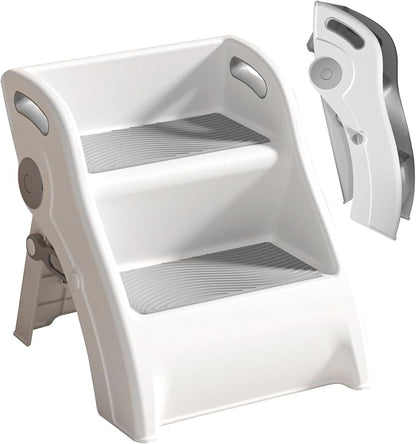 Toddler Step Stool for Bathroom Sink – Non-Slip Kids Step Stool, 100lbs Load Bearing Foldable Toddler Stool for Bathroom with Handles and Anti-Tip Design - Potty Training Stool for Ages 2+