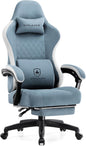 GTPLAYER Office Chair, Gaming Computer Desk Fabric Chair with Footrest, High Back Ergonomic Office Chair with Pocket Spring Lumbar Support and Linkage Armrests Adjustable Height Swivel for Home Task