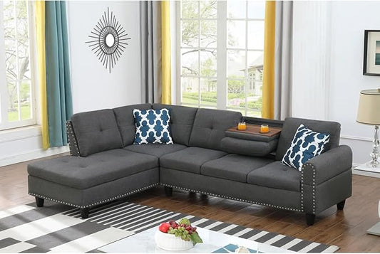 Evan Sectional Sofa for Living Room, Apartment, Bedroom, Office