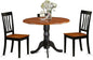 East West Furniture DLAN3-BCH-W 3 Piece Dinette Set for Small Spaces Contains a Round Dining Table with Dropleaf and 2 Dining Chairs, 42x42 Inch, Black & Cherry